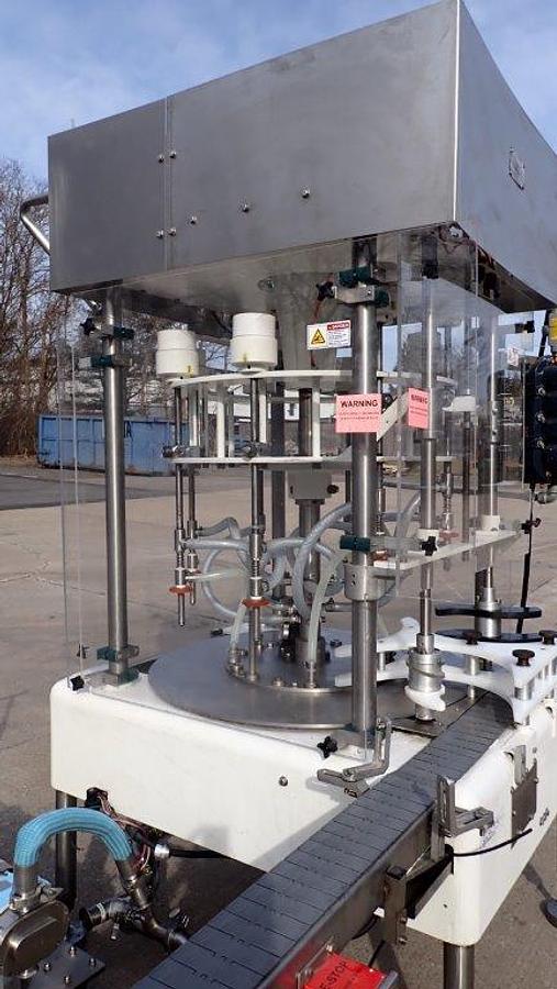 Used MRM 8 Spout Rotary Pressure Gravity Filler, XP