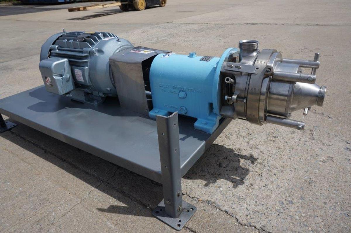 Used Waukesha 15 HP Stainless Horizontal Colloid Mill,  Grooved Rotor/Stator