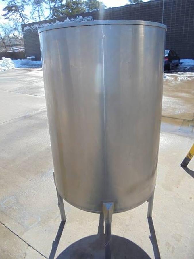 Used 200 Gallon Stainless Steel Vertical Tank, Cone Bottom-