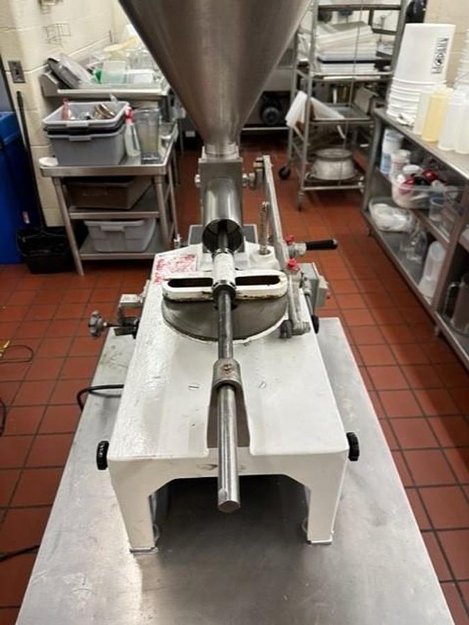 Used Simplex AS-1 Single Head Electric Piston Filler, Oversized Hopper