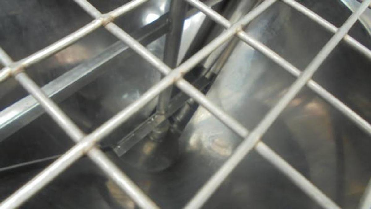 Used 5 Inch Dia. SS Inclined Screw Conveyor, Agitated Hopper