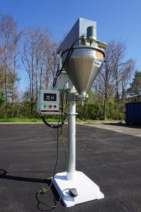 Used All Fill Single Auger Powder Filler, Foot Switch Actuated with approx. 20 in. diameter stainless steel hopper with lid