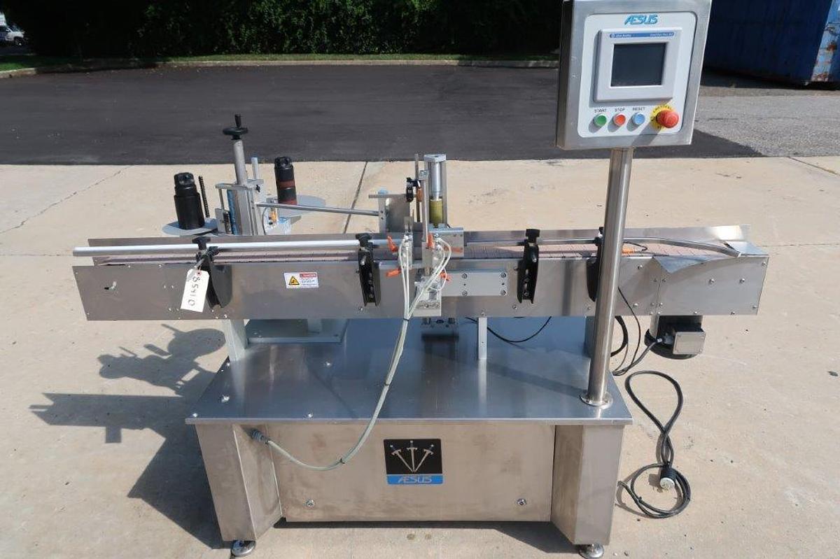 Used Aesus Eco Wrap Prism Automatic Inline Pressure Sensitive Labeler