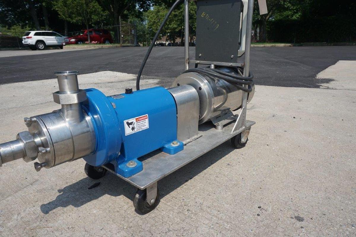Used Waukesha SP4 Inline Shear Pump/Emulsifier 10HP Stainless Motor