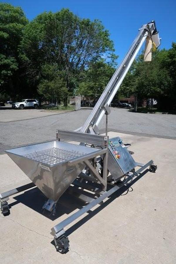 Used Hapman Series 500 Hi/Lo Flexible Helix Screw Conveyor, Portable