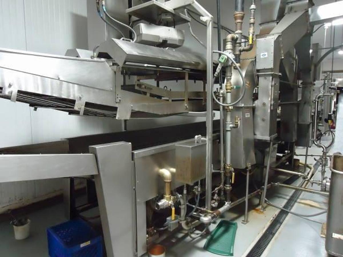 Used Heat & Control 28 In. Wide X 24 Ft. Long Stainless Continuous Gas Fry Line With Batter/Breading Equipment