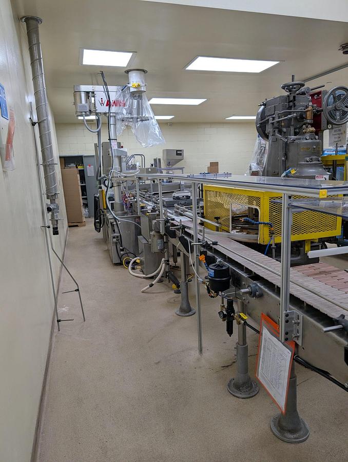 Used AMS Automatic Single Head Powder Filler, with Conveyor