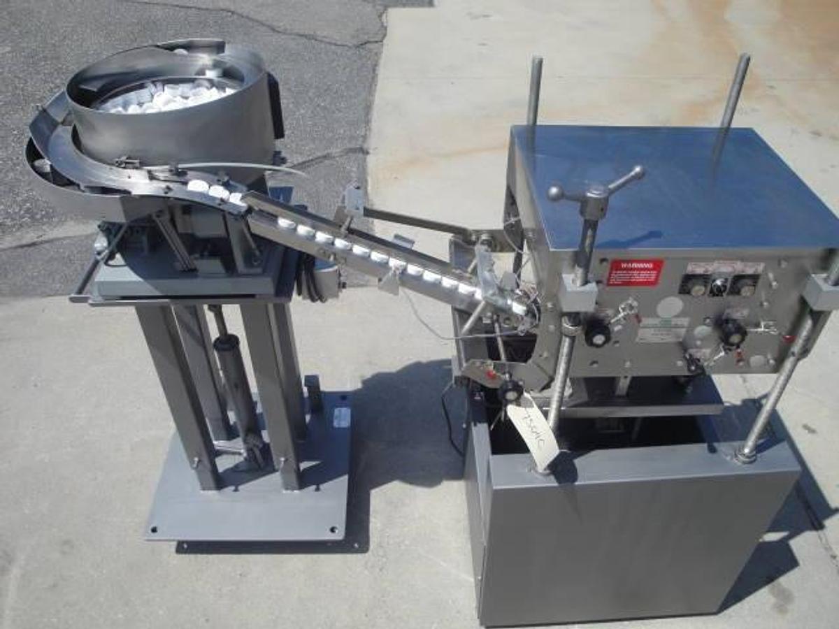 Used Elf Four Spindle Adjustable Capper With Bowl Feeder