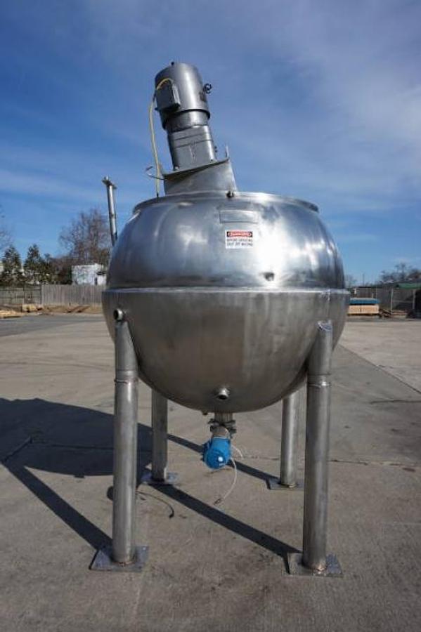 Used 300 Gallon Groen INA Inclined Agitated Kettle, 100 PSI