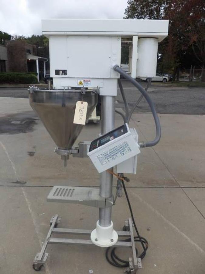 Used Mateer Single Auger Powder Filler, Agitated Hopper