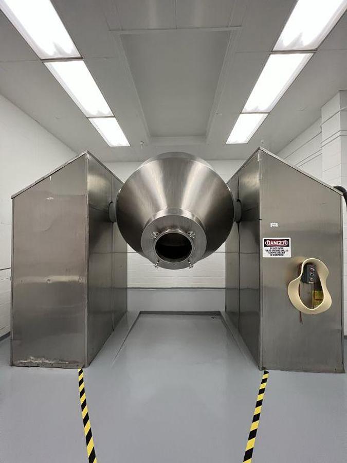 Used Gemco 75 Cu. Ft. Sanitary Twin Shell and Double Cone Mixer, 304 SS