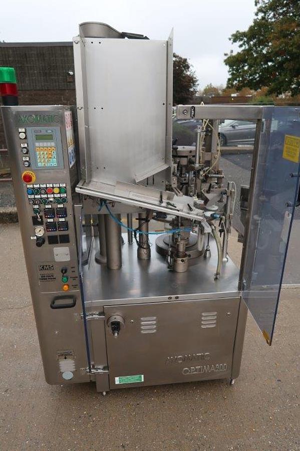 Used Axomatic Optima 900 Tube Filler/Sealer, 4,500 Tubes per Hour