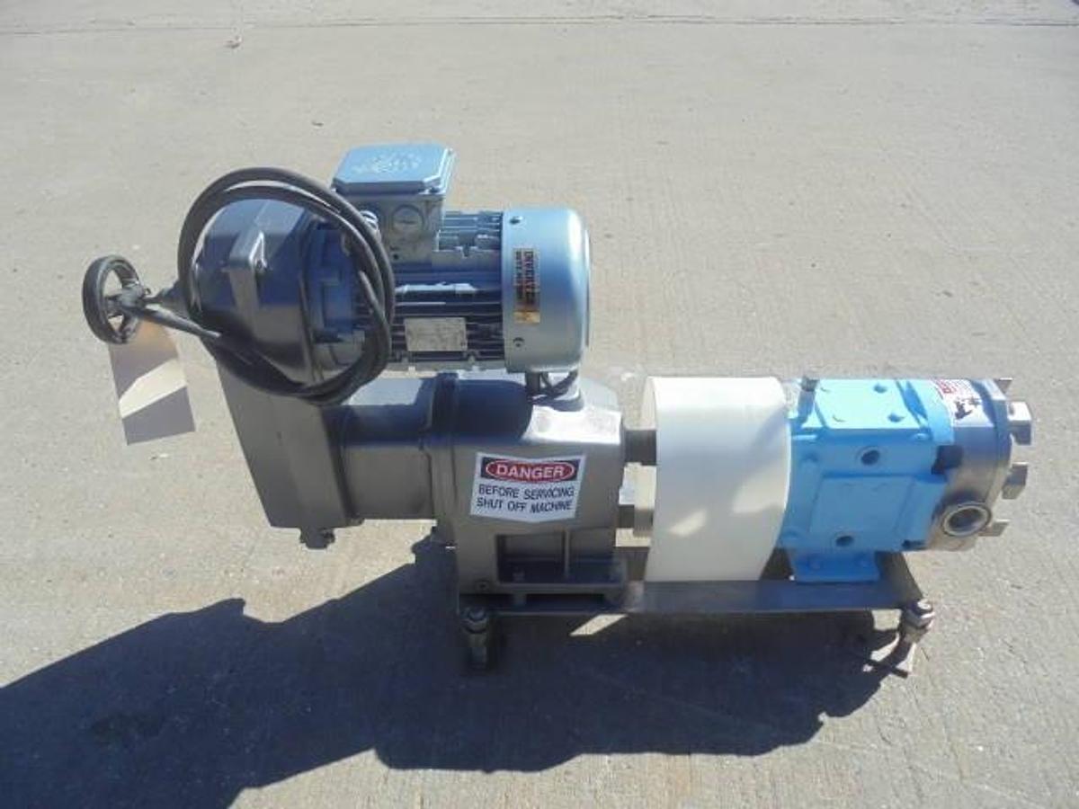Used Waukesha 030 Stainless Positive Displacement Pump, 1.5 HP, Vari Speed