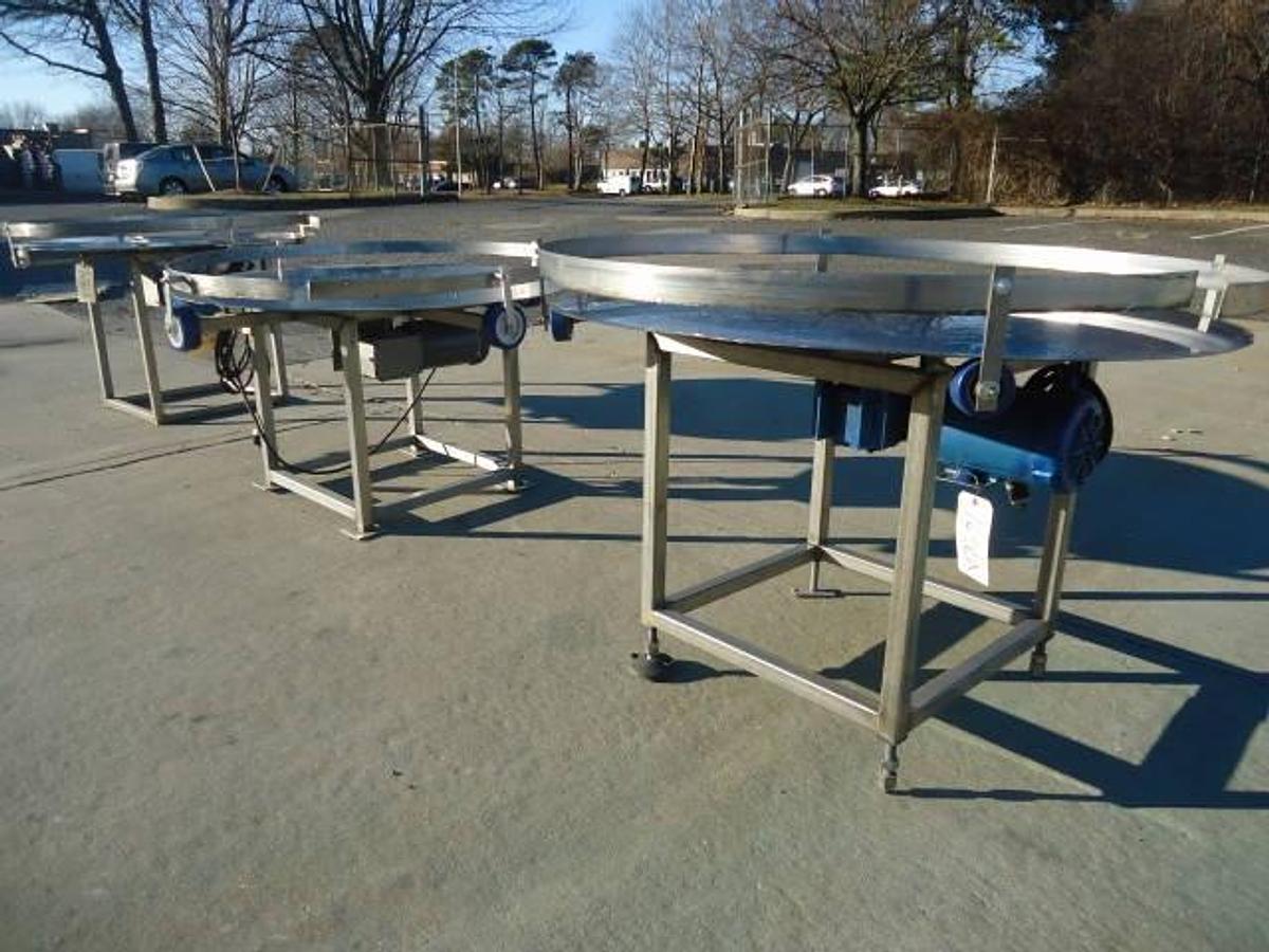 Used 48 In. Stainless Steel Rotary Unscrambling-Accumulating Tables, Ss Base (4)