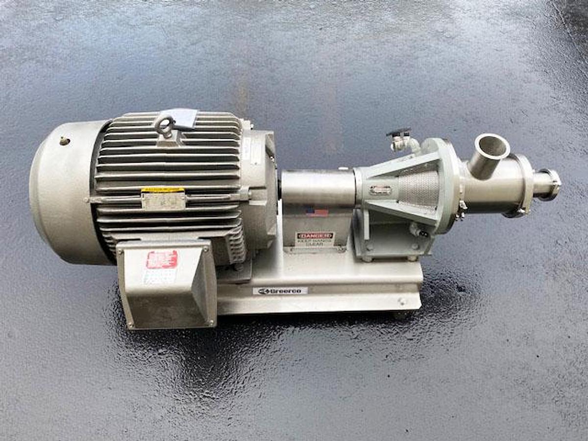 Used Greerco 40HP Inline High Shear Mixer, 316 Stainless