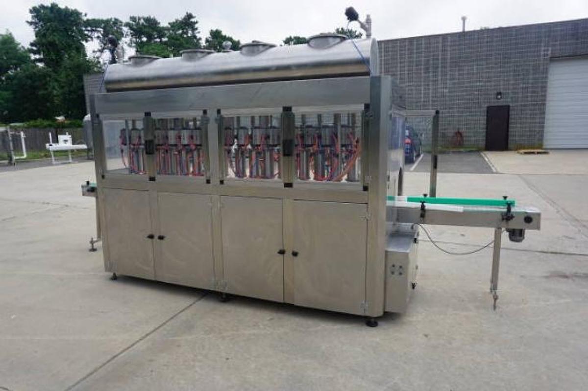Used 16 Piston Inline Filling Machine, 40 Oz.