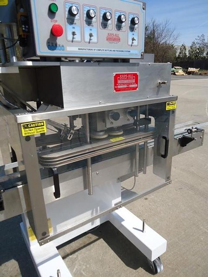 Used Kaps-All E4 Four Spindle Automatic Screw Capper, 80 Per Minute
