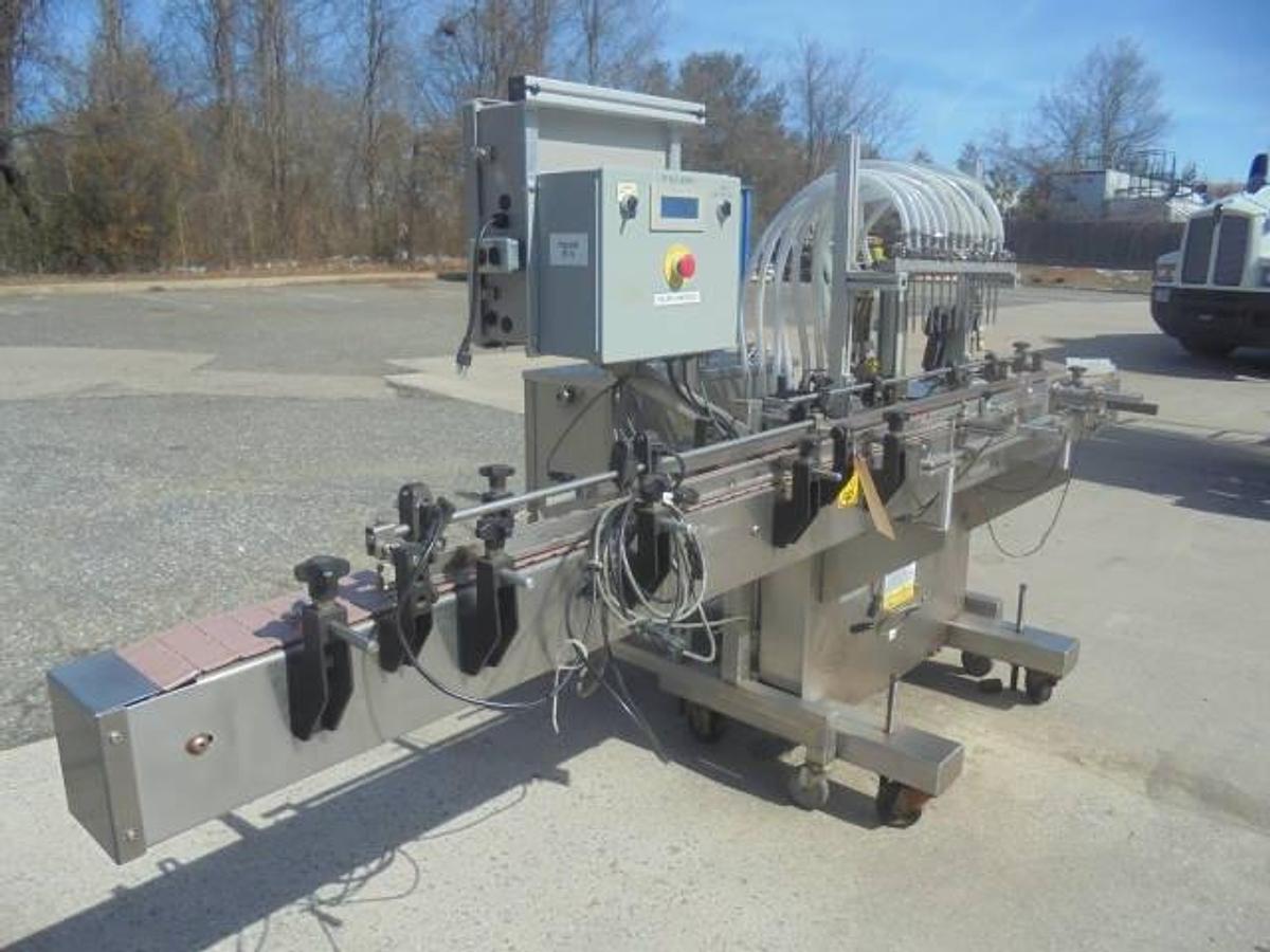 Used Kaps-All 12 Piston Inline Automatic Filling Machine