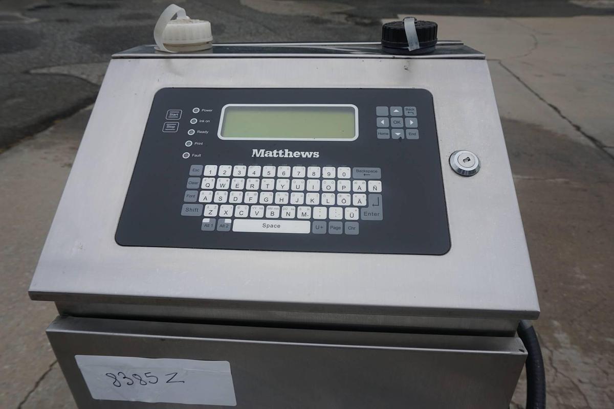 Used Matthews CX16F Continuous Inkjet Printer, SS