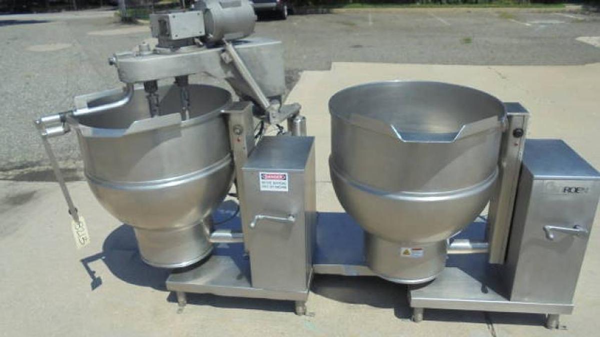 Used 60 Gallon Groen Electric Twin Action Tilt Kettles (2)