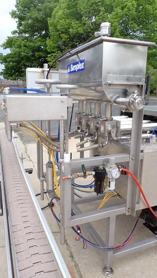 Used Simplex V-400 Four Piston Filling Machine, 32-Ounce Pistons