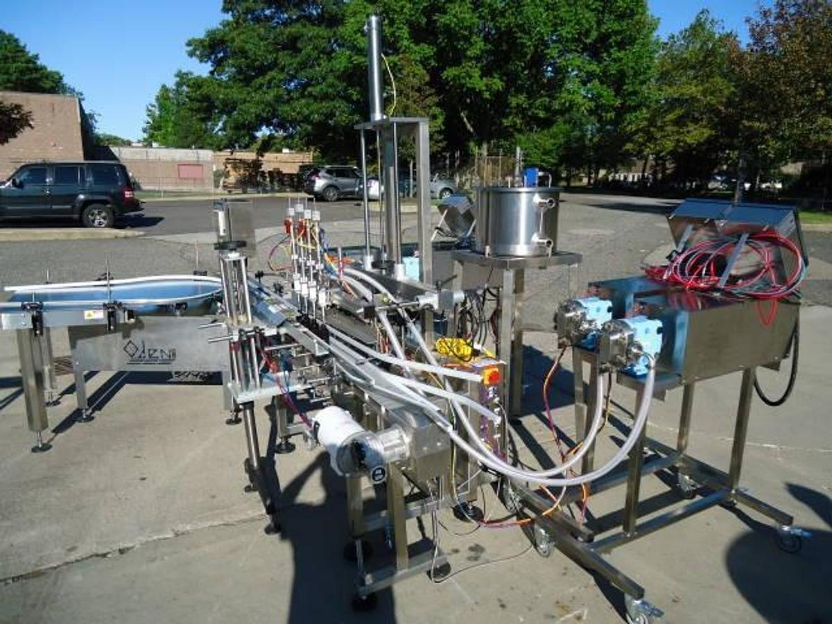 Used Oden “Servo/Fill” Four Head Stainless Modular Automatic Filling System, UNUSED