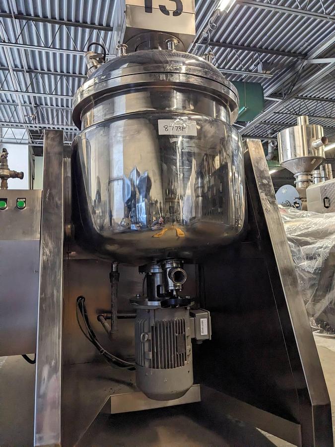 Used 200 Liter SS Jacketed Triple Motion Scraper Kettle/Reactor