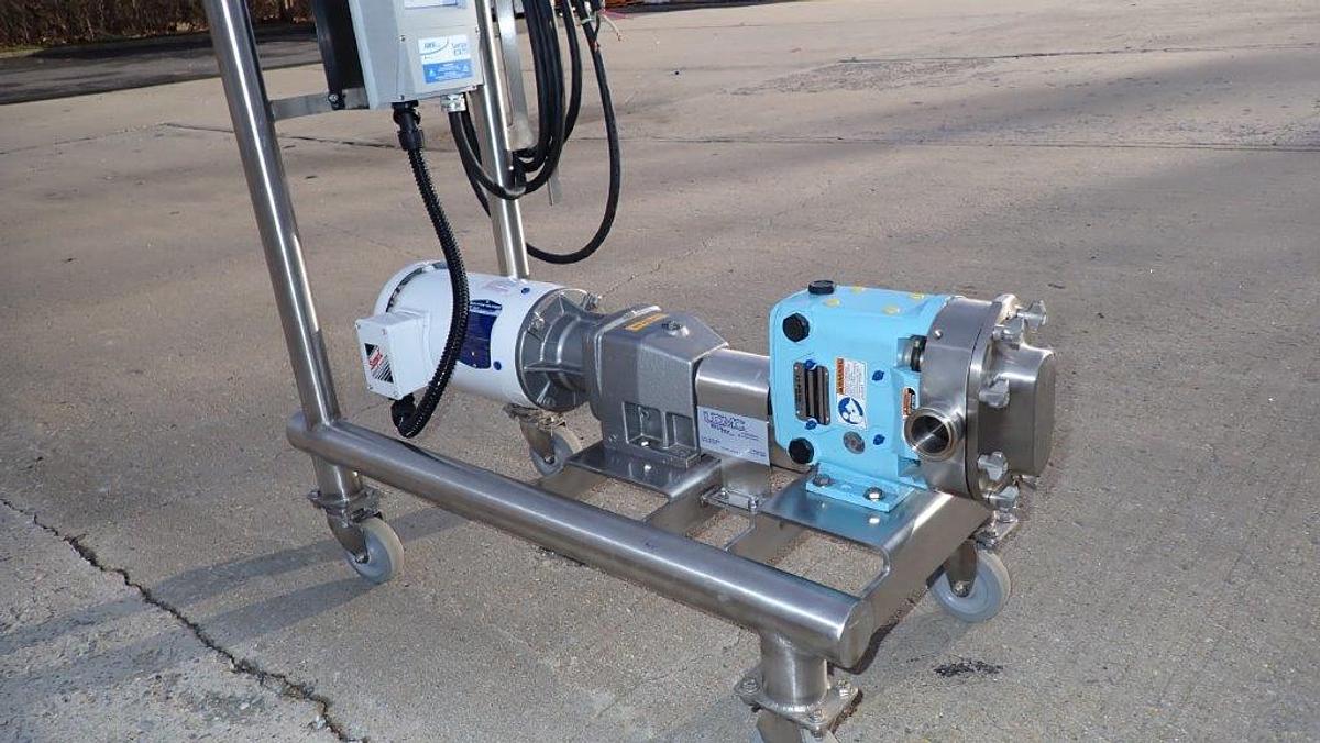 Used Waukesha Cherry Burrell 018U1 Stainless Positive Displacement Pump, Vari-Speed