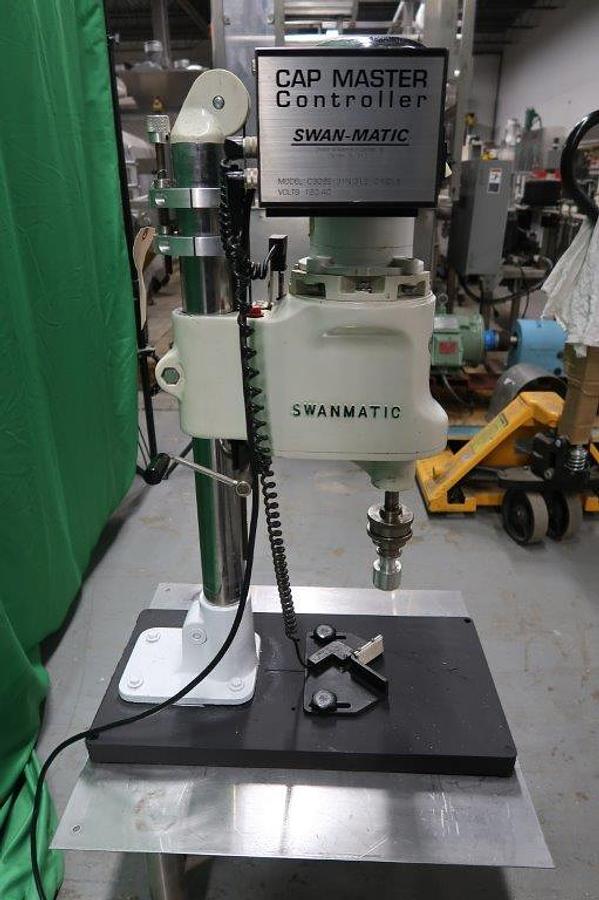 Used Swanmatic C300 Tabletop Semi-Automatic Capper, Single Phase Electric