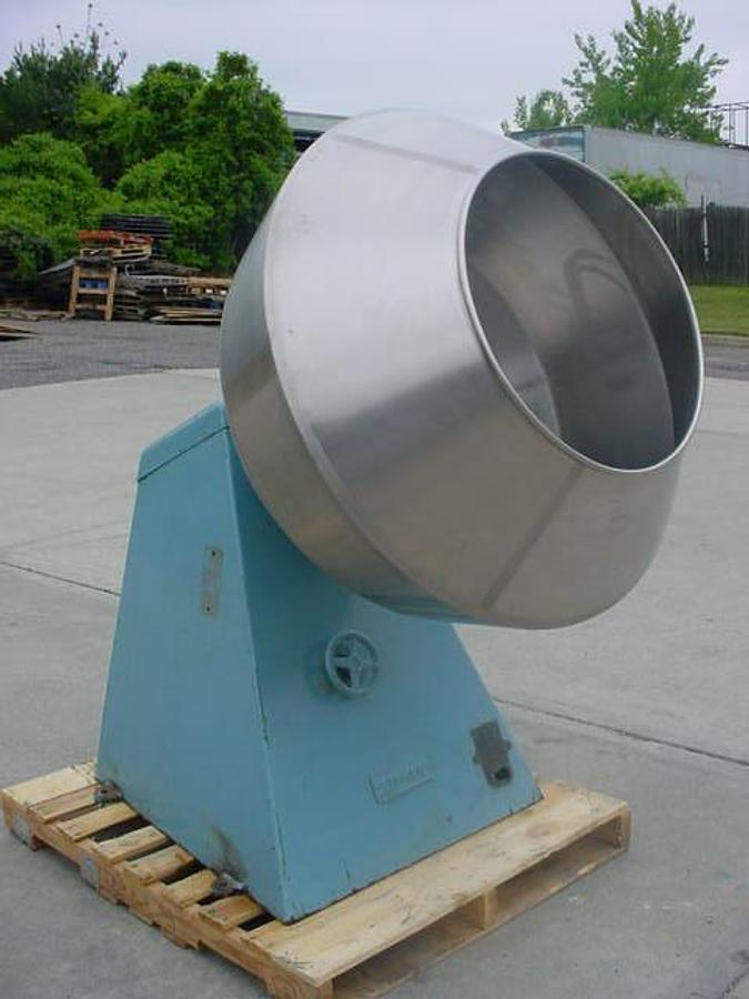 Used STOKES 42″ DIAMETER STAINLESS STEEL COATING PAN, Vari Speed
