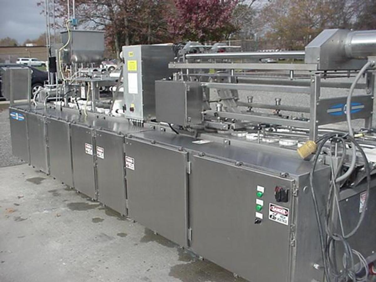 Used Del Dual Lane Cup Filling, Sealing & Lidding System, Plc Controlled