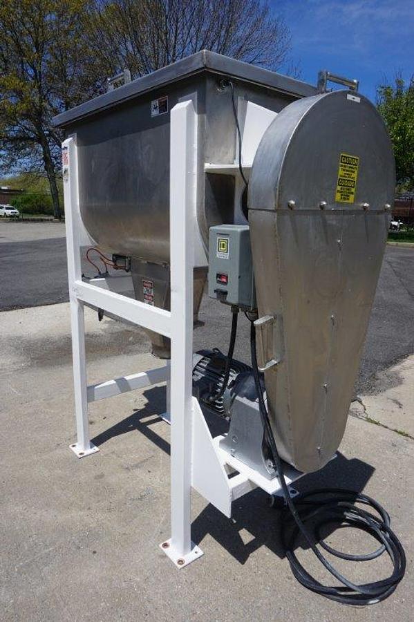 Used 10 Cu. Ft. AIM Stainless Steel Double Ribbon Blender, 5 HP Motor