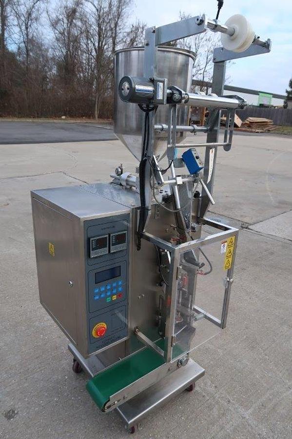 Used Automatic DXDK80C Sauce/Lotion/Cream Form Fill and Seal Machine, Stainless Steel