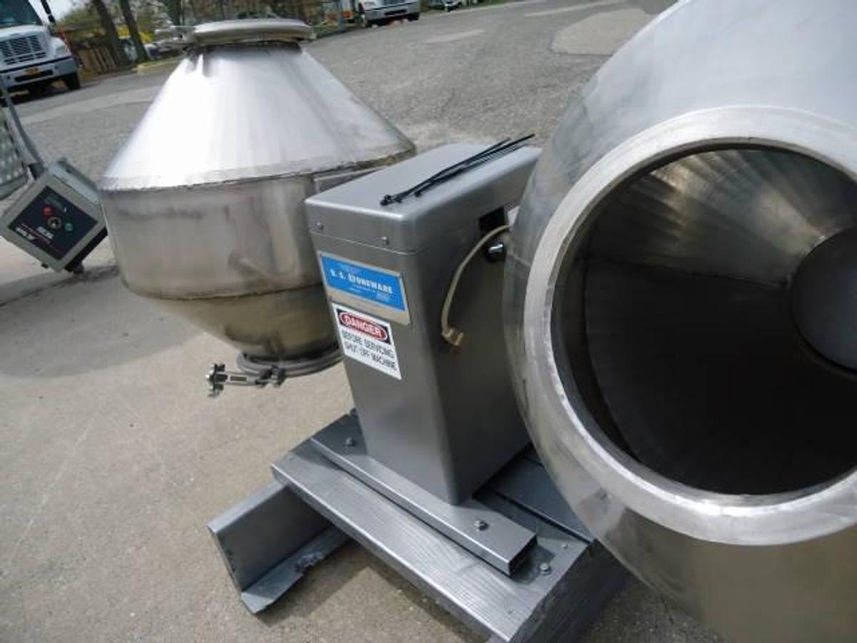 Used U.s. Stoneware Stainless Lab Double Cone Blending System, Tabletop