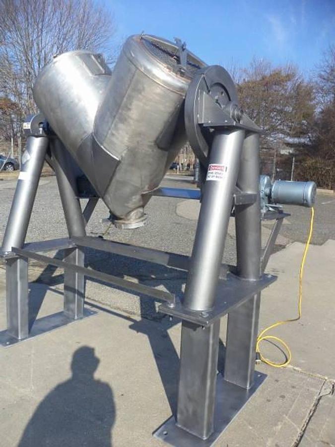 Used 10 Cu.Ft. Patterson Kelley Stainless Steel Twin Shell “V”” Blender, With Intensifier Bar