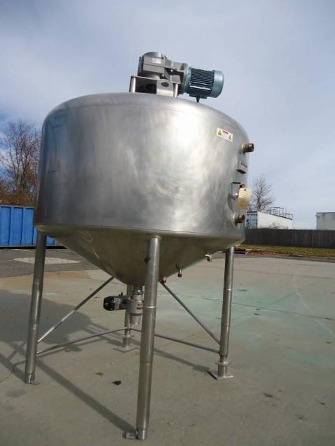 Used 400 Gallon Industries Dacier Scraper Agitated Cone Jacketed Vessel