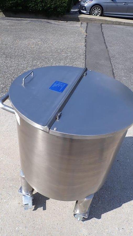 Used 200 Liter SS Vertical Tank, Cone Bottom