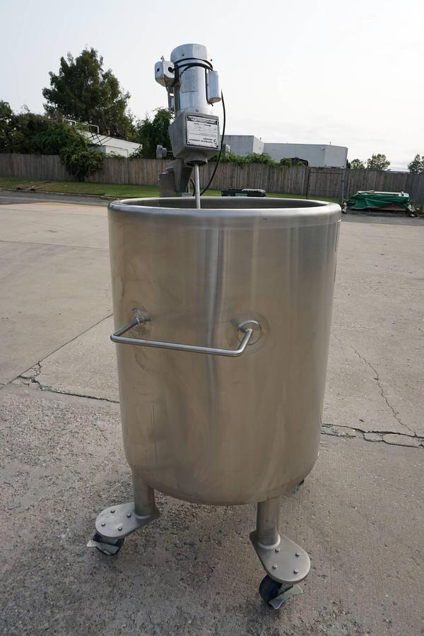 Used 100 Gallon Lee 316 SS Jacketed Mix Tank, 100 PSI