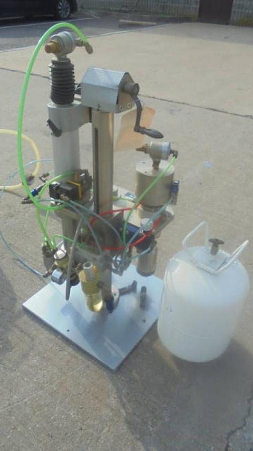 Used Pamasol Aerosol Combination Gasser & Crimper, Foot Pedal Operation