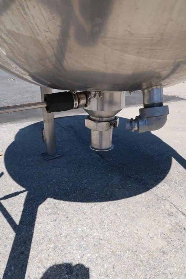 Used 150 Gallon Lee 316 Stainless Jacketed Hemispherical Kettle, 3 In. Tri-Clamp