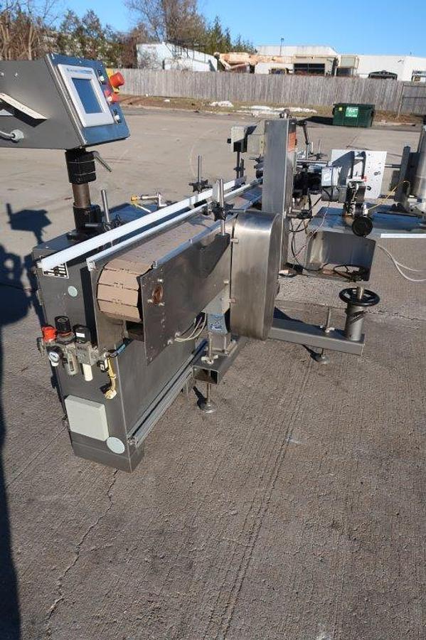 Used PCM 3-Sided Automatic Pressure Sensitive Labeler, with Coder