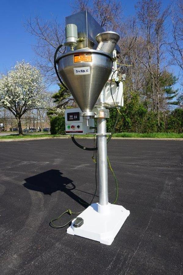 Used All Fill Single Auger Powder Filler, Foot Switch Actuated with approx. 20 in. diameter  stainless steel hopper with lid