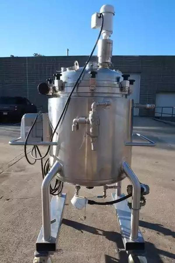 Used Allegheny Bradford 160 Liter 316 SS Sanitary Jacketed Mix Tank