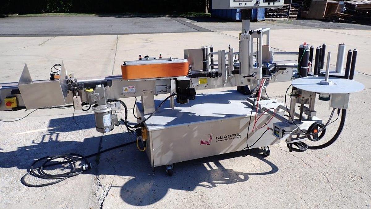 Used Quadrel Versaline Pressure Sensitive Spot/Wraparound Labeler