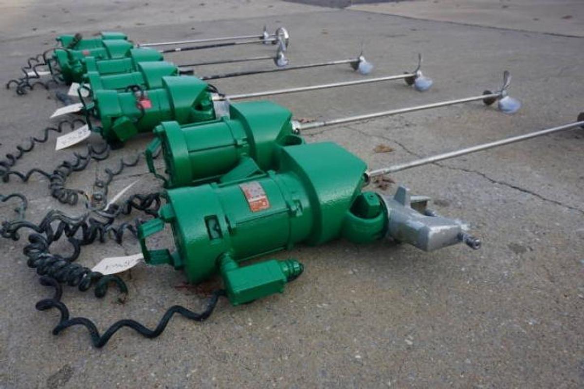 Used Lightnin 3/4 HP Clamp On Geared Down Prop Mixers, (6)