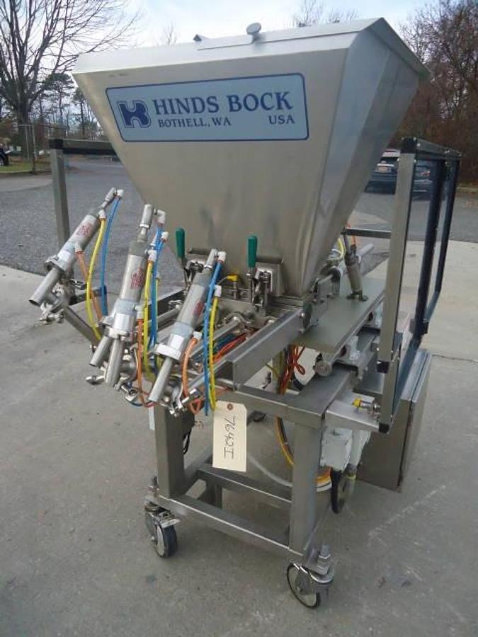 Used Hinds Bock 4p-04 Four Head Filler/Depositer, Stainless Steel