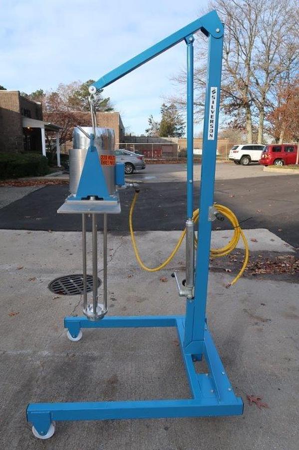 Used Silverson 7.5 HP High Shear Drop-In Mixer/Homogenizer, on Mobile Hydraulic Floor Stand
