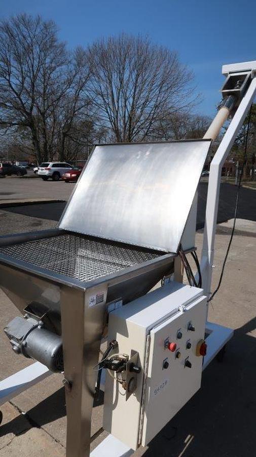 Used AMS 4 In. Diameter Inclined Flexible Screw Conveying System, Portable