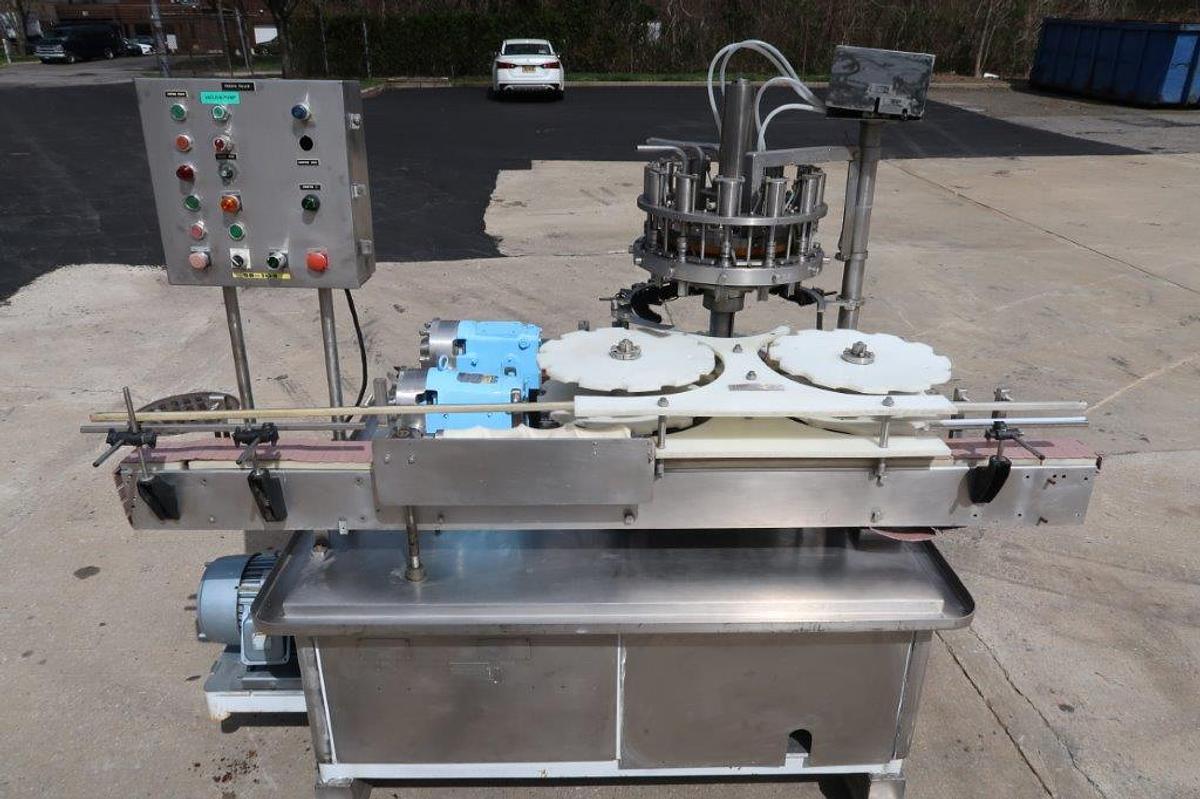 Used Pacific 12 Head Rotary Positive Displacement Filling Machine, Food Use