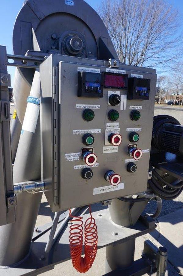 Used 5 Cu. Ft. Patterson Kelley Stainless Steel Twin Shell V blender, Intensifier Bar, 240 lb./cf density